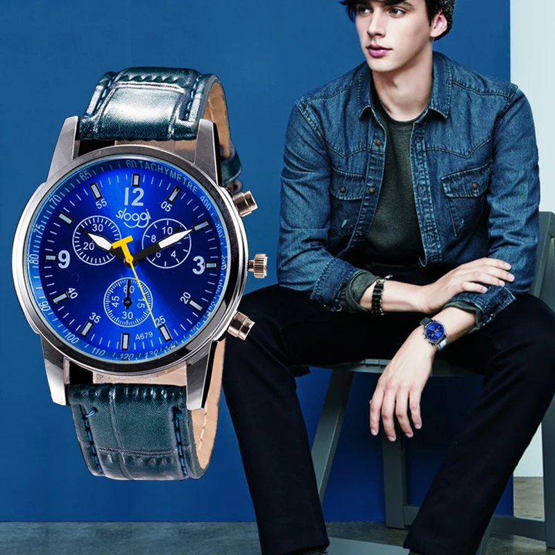 

2020 Reloj Men Watch Classic Leather Quartz Watch Fashion Large Military Sport Clock Wristwatch Relogio Masculino