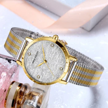 

MINIFOCUS Watch Woman Simple Waterproof Quartz Ladies Watches Fashion Casual Stainless Steel Mesh Belt Clock Feminino Montre