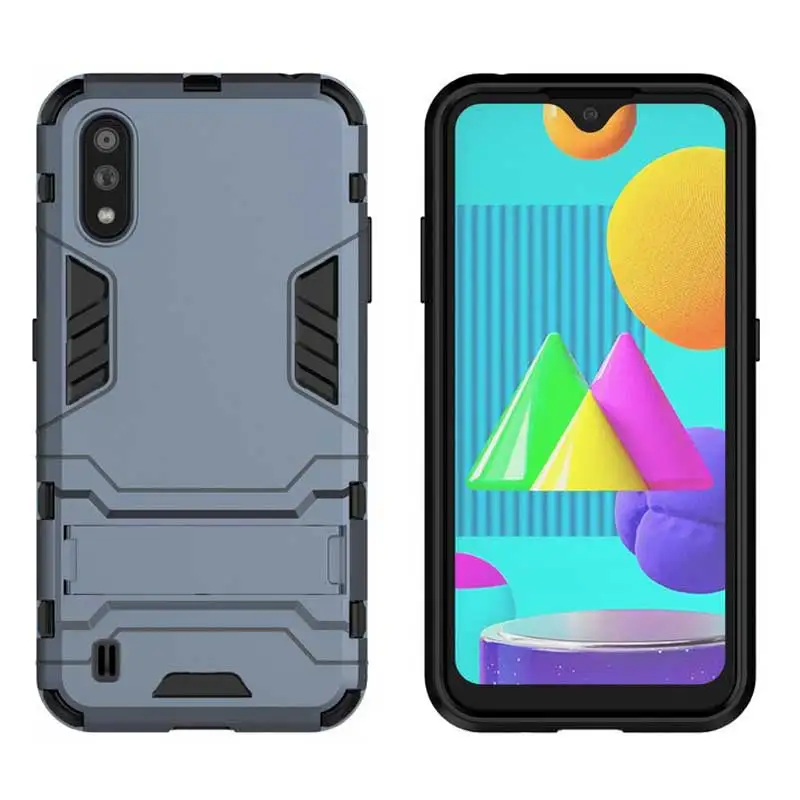 

Case For Samsung M01 Soft Silicon & Hard PC Armor Cover For Samsung Galaxy M01 SM-M015F M015F M015 Anti-Fall Protection Cover