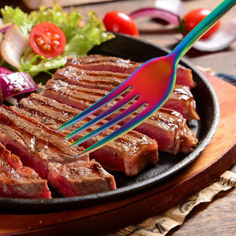 Набор столовых приборов из нержавеющей стали, набор многоразовых столовых приборов, набор посуды для путешествий с соломинкой для кемпинга, офиса или школы, ланча, посудомоечной машины