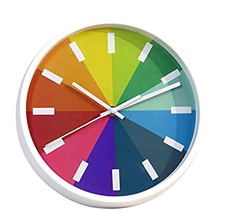 

New Stylish Minimalist Rainbow Wall Clock Creative Bedroom Silent Quartz Battery Operated Wall Clock Decoration For Home Modern