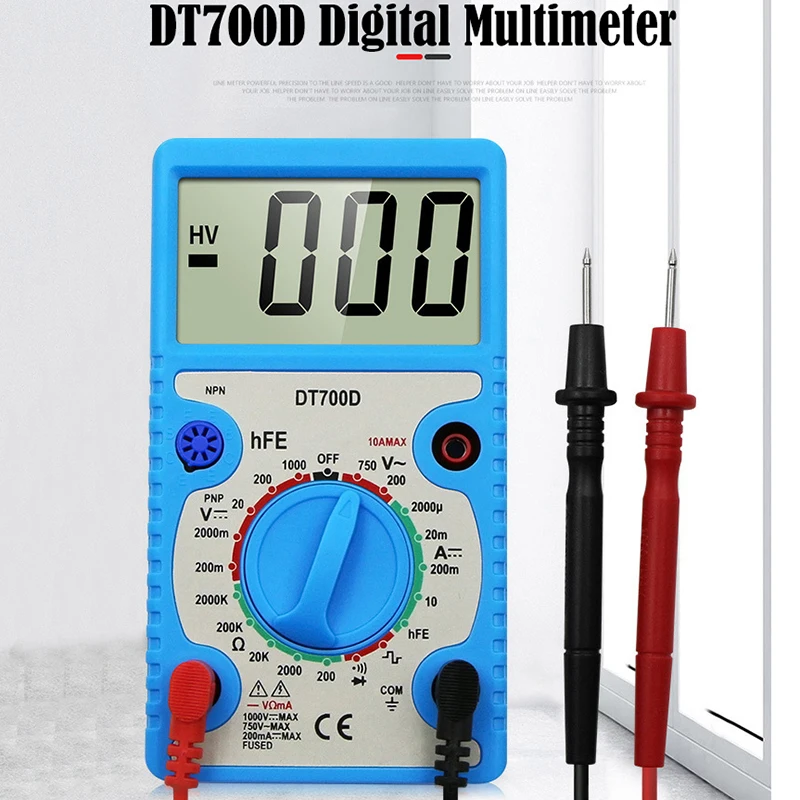DT700D большой экран цифровой мультиметр зуммер Мини вольтметр тестер функции |