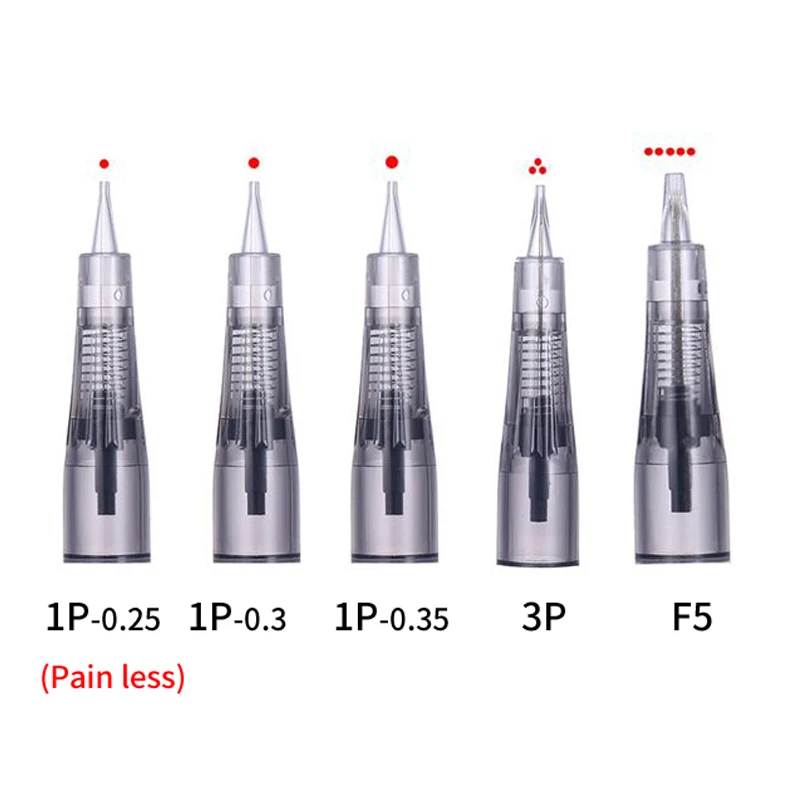 Newest 10pcs 0.18/0.25/0.3/0.35mm 1R round liner 1P micro cartridge tattoo needles for permanent makeup eyebrow machine |