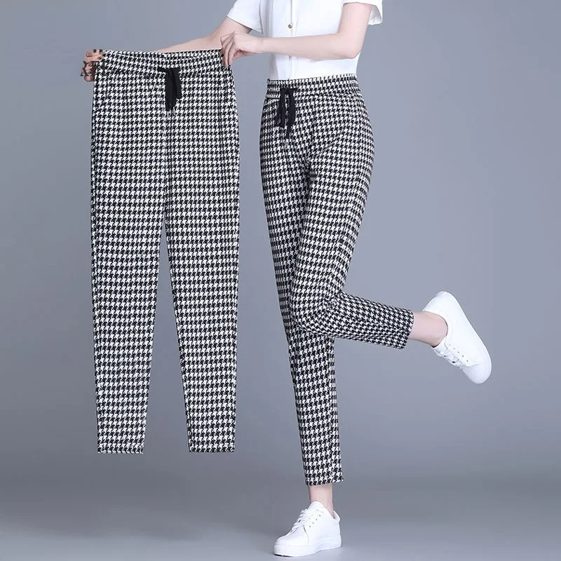 Брюки-султанки женские летние в клетку