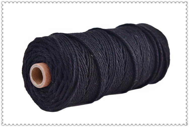 3mm 100% Cotton Macrame Cord Colorful Cord Rope Twisted Macrame String DIY Home Textile Wedding Decorative Tapestry Art 110yards 