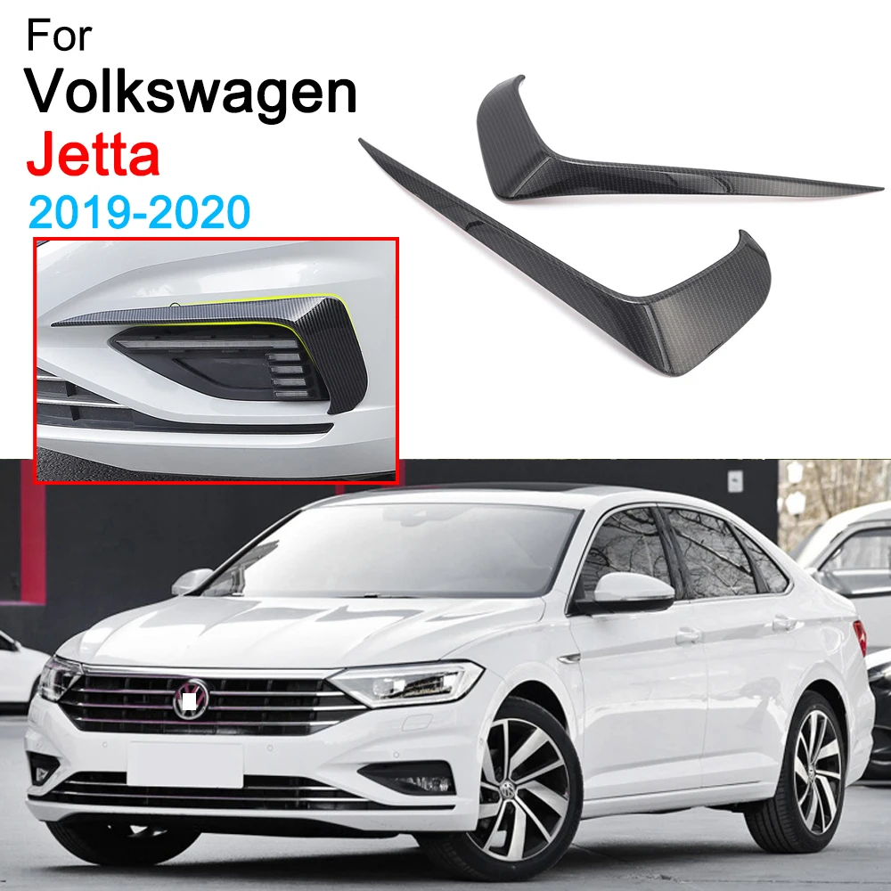 

Front Bumper Canards Decoration Stickers Fog Light Lamp Cover for Volkswagen VW Jetta MK7 Accessories 2019 2020