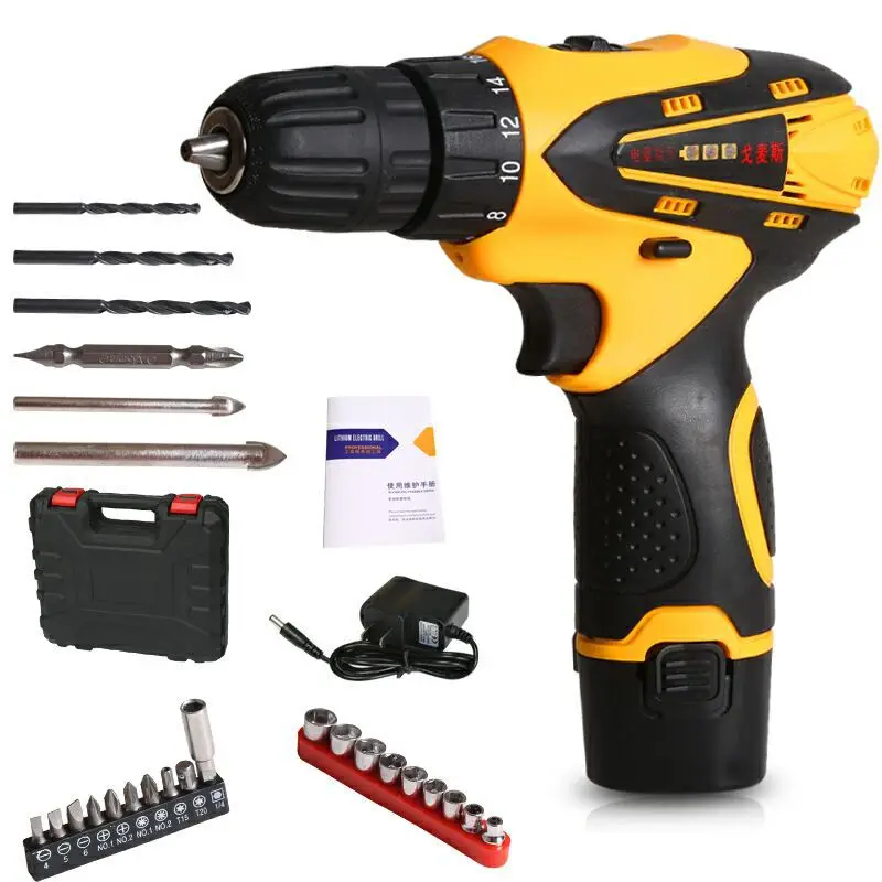 

12V Rechargeable Electric Drill Hand Electric Drill Lithium Battery Electroporation Charging Pistol Drill Electric Screwdriver H