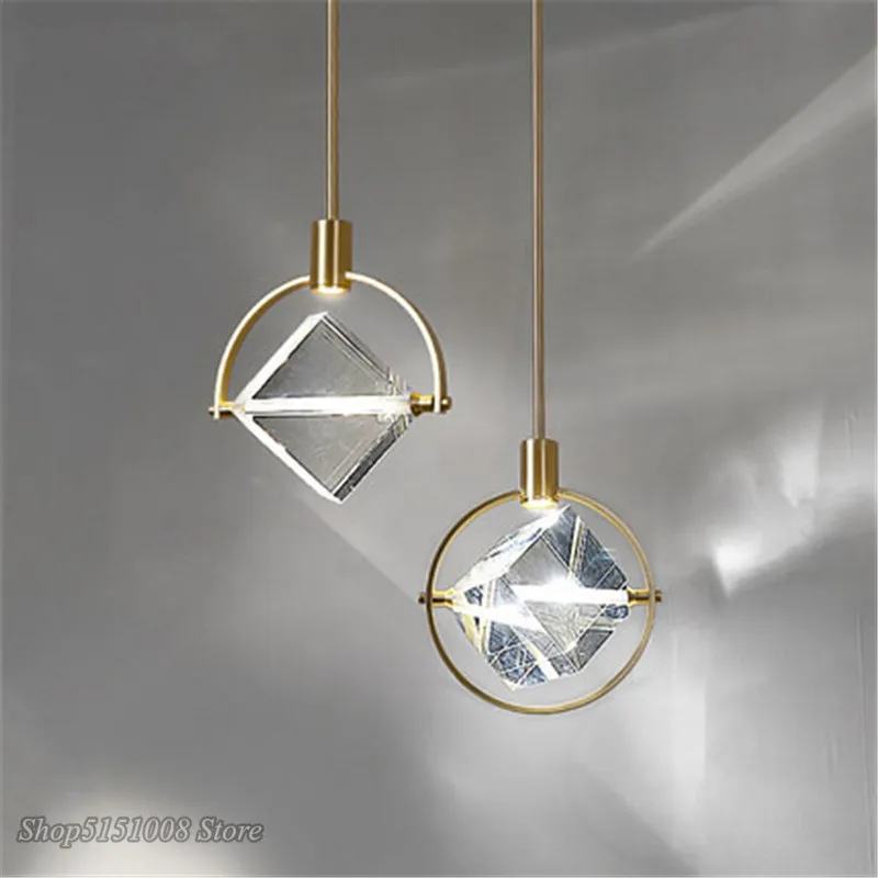 Nordic Crystal Led Pendant Lights Modern Living Room Hanging lamp Crystal Suspension luminaire Designer Art Deco Light Fixtures afbeelding
