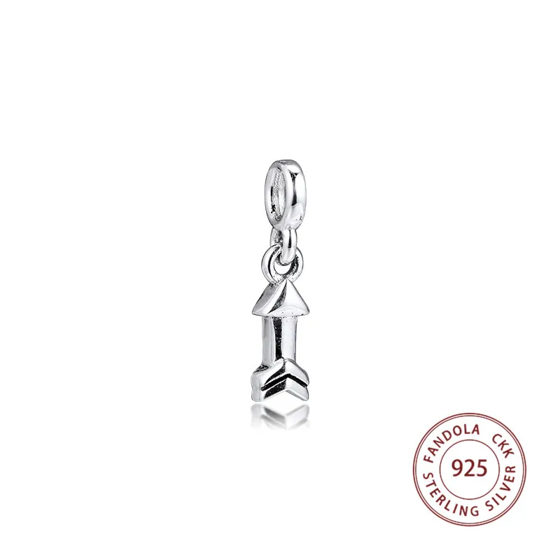 100% 925 Sterling Silver My Arrow Dangle Charms Small Hole Beads for Jewelry Making Fits Europe Me Chain Bracelet Kralen Bijoux | Украшения