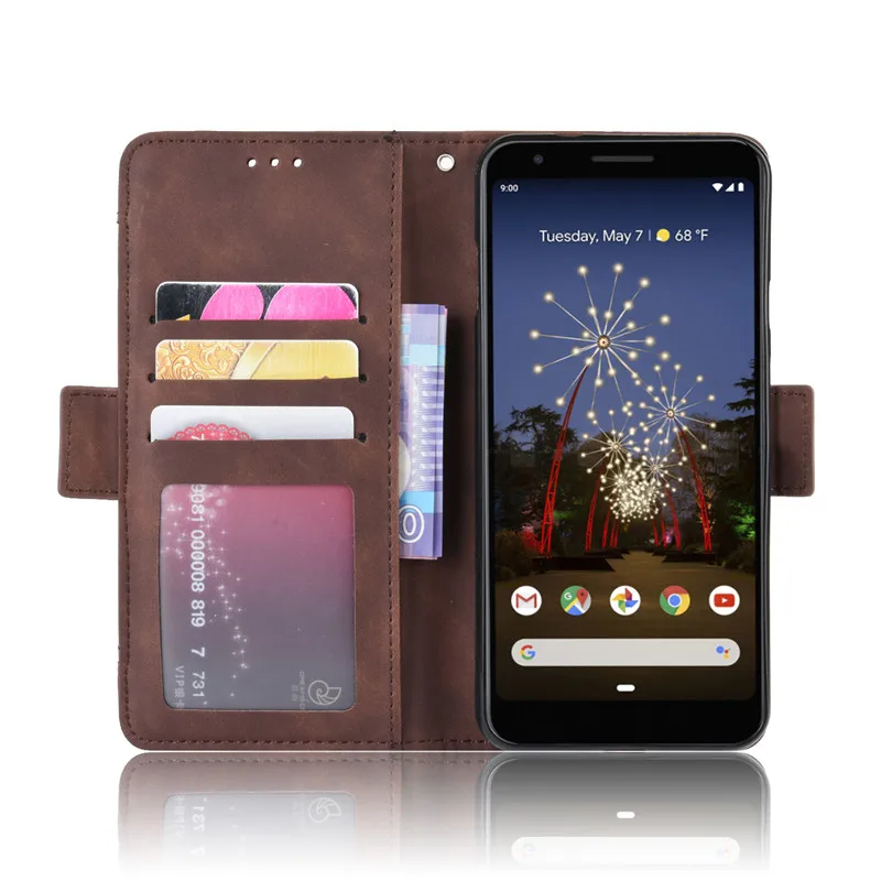 Роскошный кожаный чехол книжка в стиле ретро для Google Pixel 3A XL слот карт кошелек