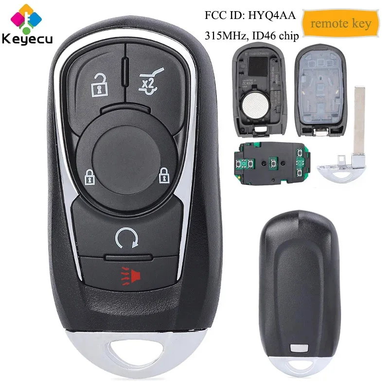 Умный дистанционный ключ KEYECU Promixity для автомобиля с 5 кнопками 315 МГц ID46 чип-брелок