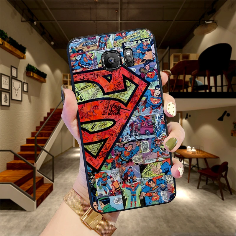 Супермен Мягкий силиконовый чехол для телефона Samsung Galaxy S8 S9 S10 Plus NOTE 8 9 M10 M20 M30 S6 S7
