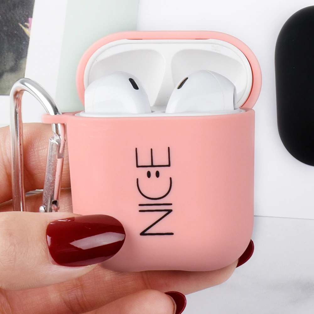 Жесткий PC чехол для наушников для Apple Airpods 1/2 противоударный чехол для Apple гарнитура для Airpods чехол s Матовый розовый защитный чехол для пары