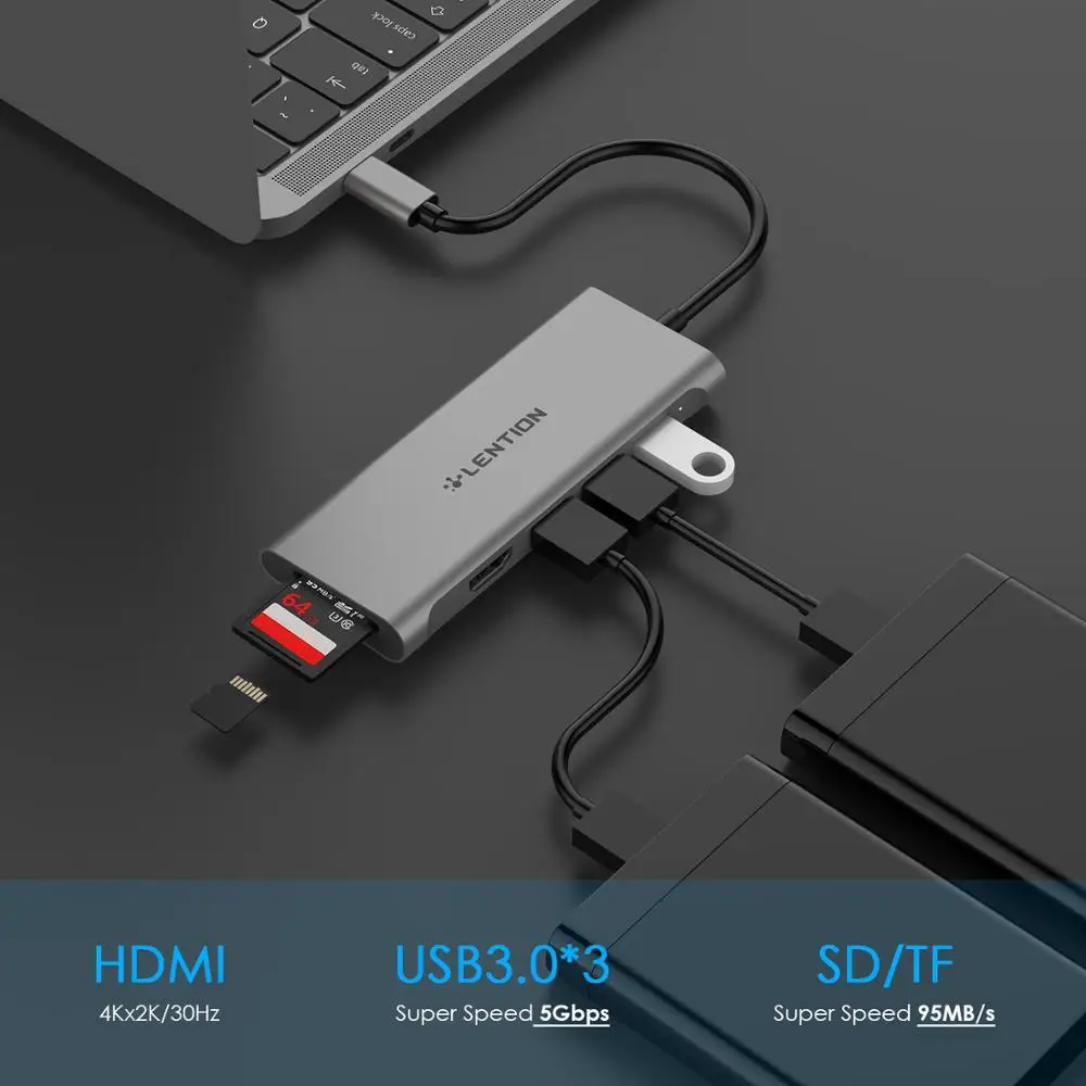 USB C концентратор type C для нескольких USB 3,0 концентратор HDMI адаптер док-станция для MacBook Pro 16 huawei mate 30 USB-C 3,1 разветвитель порт type C концентратор