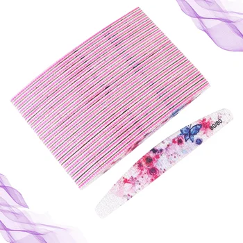 

25pcs Washable Nail Files Nail Buffers Nail Polishing Grinding Sand Bar Files for Women Home (80-80)