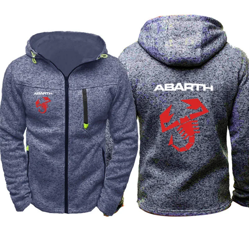 Куртка мужская автомобиль ABARTH Логотип Печать Повседневная Хип Хоп Толстовка Harajuku толстовки с капюшоном мужская молния толстовки Мужская толстовка одежда