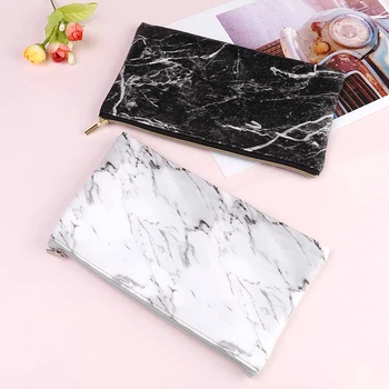 

1pc Cosmetic Bag PU Pencil Case Multifunctional Zipper Pencil Bag Makeup Storage Supplies Pencil Box School Supplies