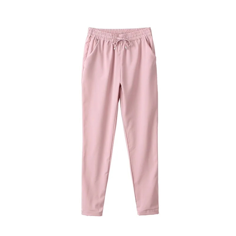 Spring 2021 women's trousers, harem pants, seven-color elastic waist women's trousers, lace-up casual women's pants, new product capri jeans