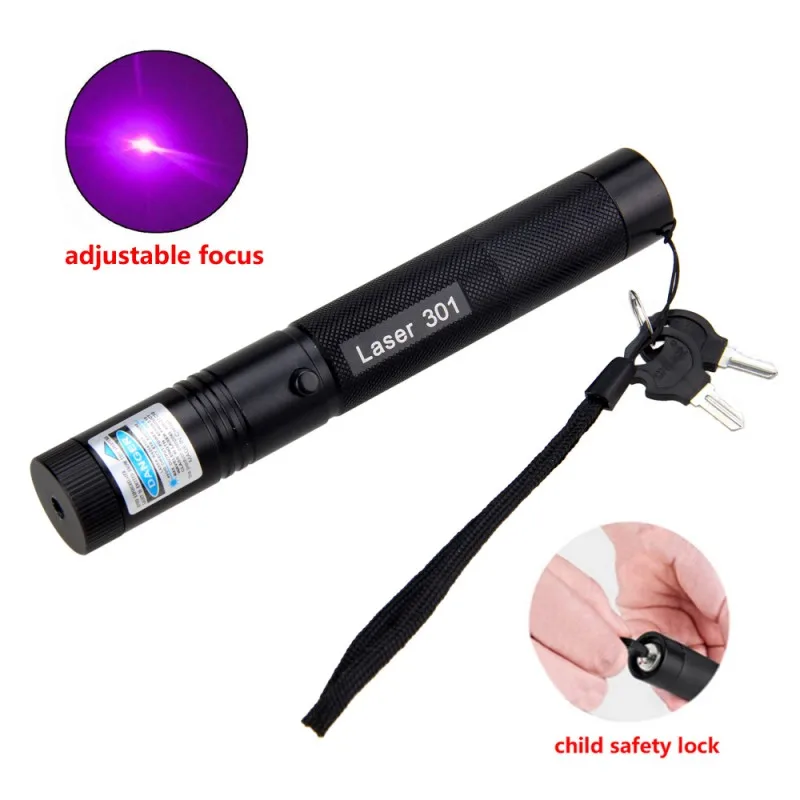 Высокомощная фиолетовая лазерная ручка 1 мВт 405нм наружная игра сильная видимая световая батарея должна быть приобретена отдельно