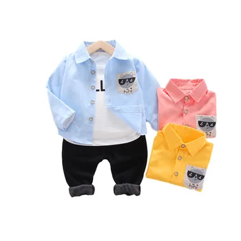 

Cotton Children Clothes Spring Autumn Baby Boys Girls Cartoon Shirts Jacket Pants 3Pcs/sets Infant Outfit Kid Fashion Tracksuits