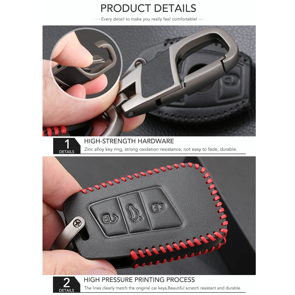 Авто ключ чехол 3 кнопки Пылезащитный для PASSAT B8 ARTEON Tiguan MK2 удаленные кожаные бирки кошелек оболочка