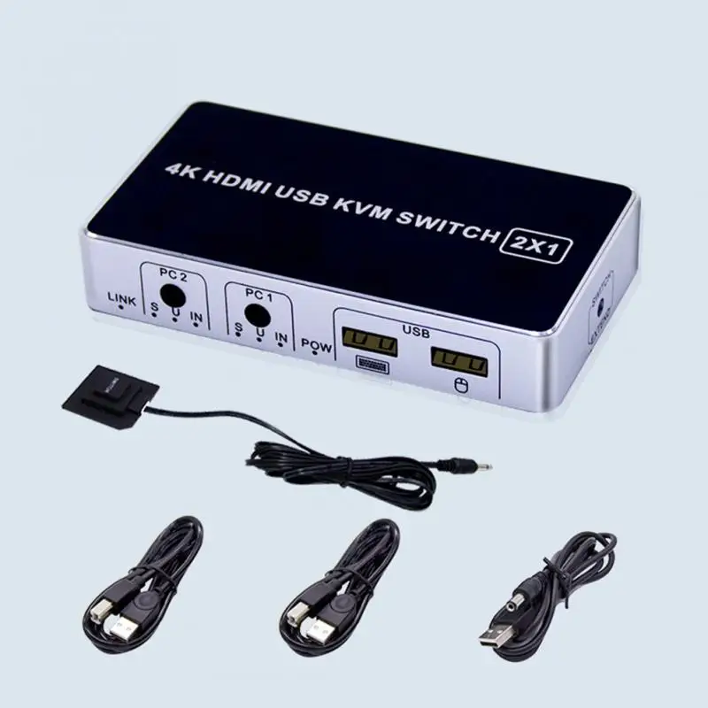  4K Ultra HD Hdmi Port Sharing KVM Switch Box For Keyboard USB 2.0 Plug And Play