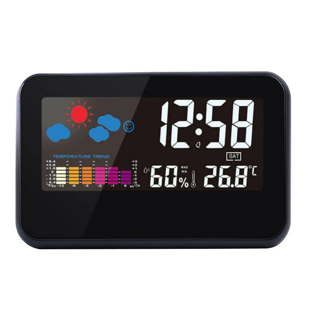 

Digital LED Thermometer Humidity Meter Hygrometer Room Temperature Deck Clock