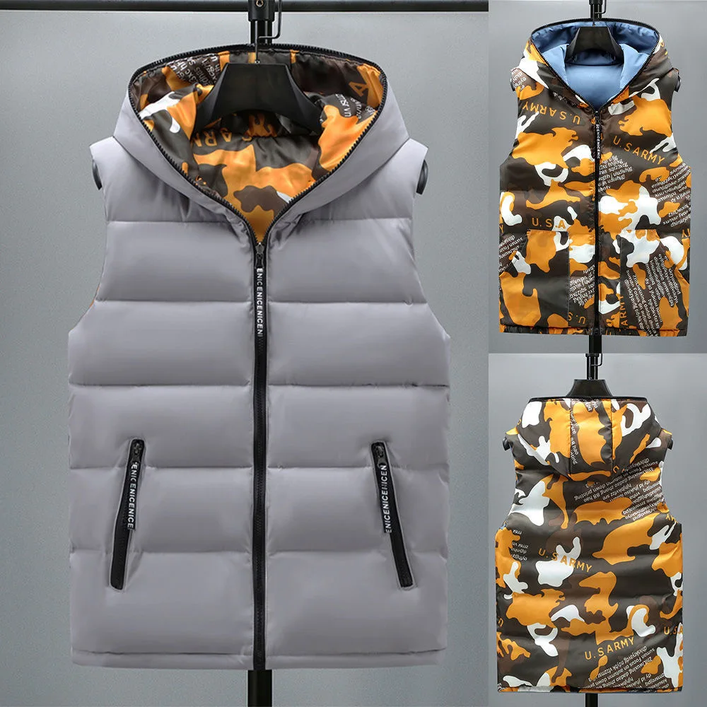 Parent-Child Matching Camouflage Child Waistcoat Girls Boys Reversible Vest Cotton Kids Jacket Children Outerwear 105-185cm Children Vest