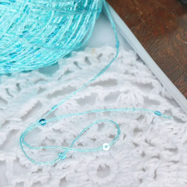 100g/ball Shiny Sequin Yarn Colorful Crochet Thin Thread Yarn for Hand Knitting Sweater Shawl Yarn DIY Crochet Hook Thread 6