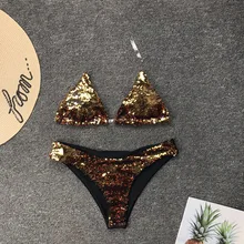 Винтажный треугольный бикини mujer купальник со стразами женский купальник пуш-ап женский Бразильский бикини Летний Пляжный Купальник Новинка
