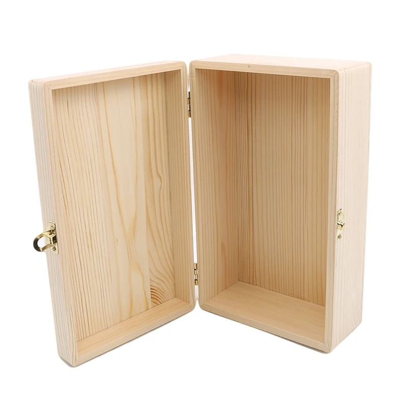 Прямоугольная деревянная коробка для хранения из дерева, деревянная Подарочная коробка ручной работы, чехол для дома