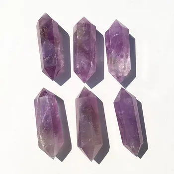 

Natural purple Amethyst Point Quartz Crystal Point Wand Double Terminated Reiki Healing natural stones and minerals
