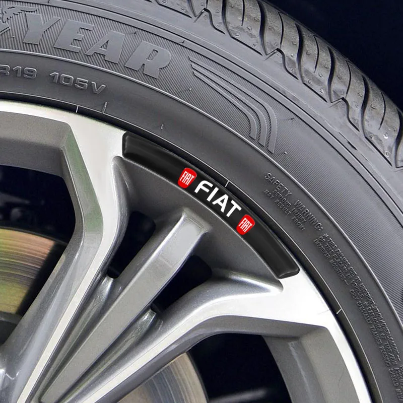4Pcs Fashion Car Sticker Sports Font Car Body Sticker Auto Door Rims Wheel Hub Decal  For Fiat Viaggio Abarth Punto 124 125 500