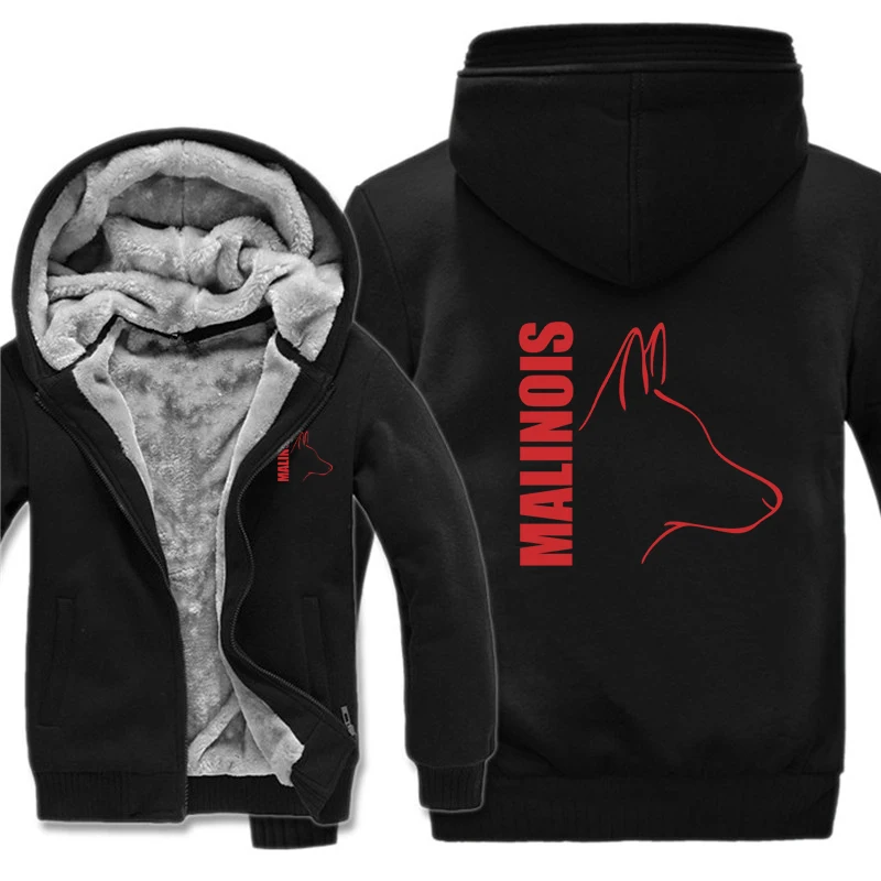Silly Dog Belgian Malinois Hoodies Hoody Men Cool Thicken Winter New K9 Dog Sweatshirt Pullover Mans Streetwear Coat 2