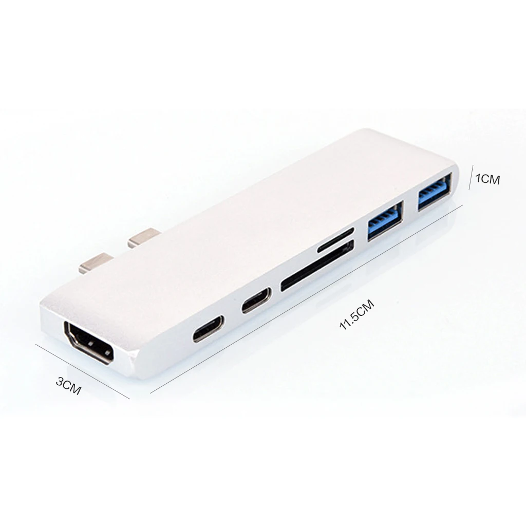 Переносной USB 3,1 type-C концентратор к HDMI адаптер 4K Thunderbolt 3 USB C концентратор с концентратором 3,0 TF считыватель SD карт слот PD для MacBook Pro/Air 2018