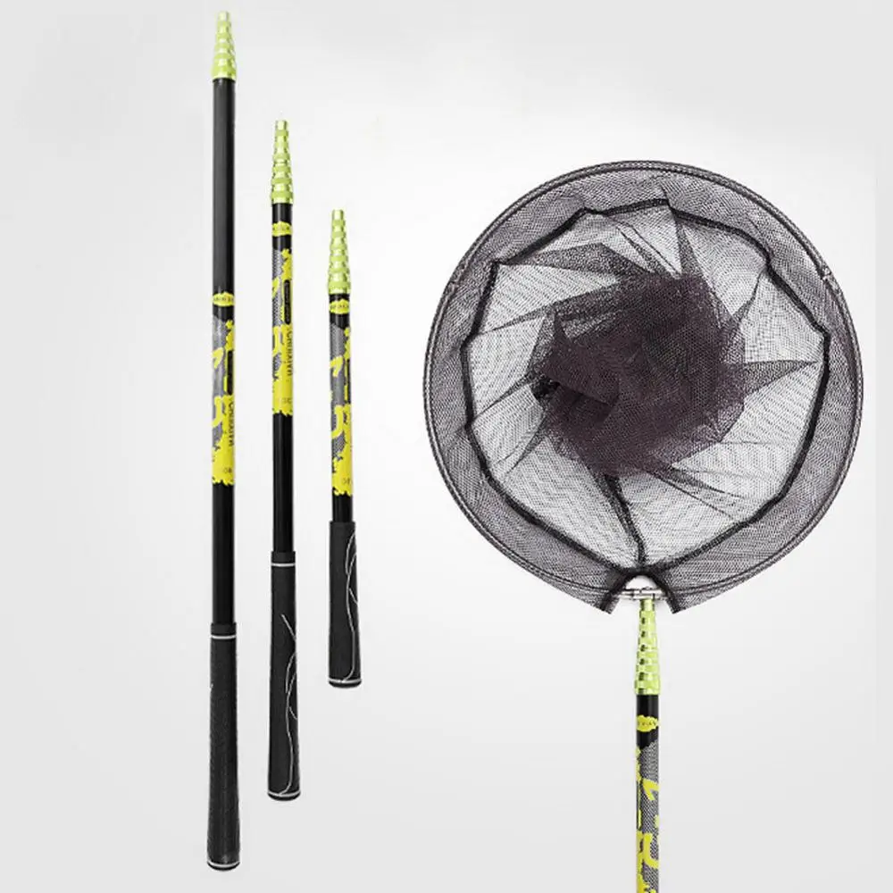 

Fishing net fishing floor folding telescopic folding rod durable handle net Short section carbon dipping net 2.1 m. 3 m. 4 m