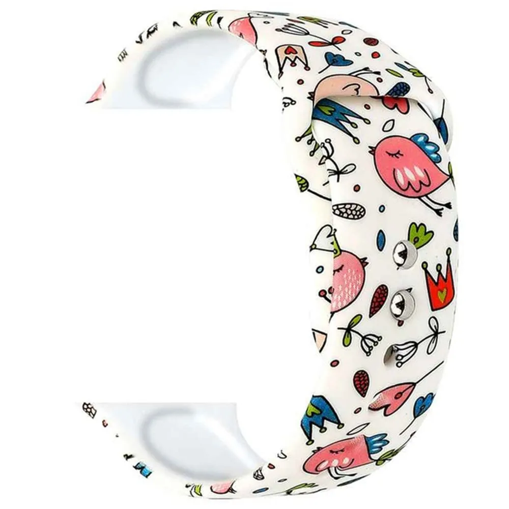Силиконовый ремешок с принтом для Apple Watch, 38 мм, 42 мм, 40 мм, 44 мм, мягкий спортивный браслет с мультипликационным принтом для мужчин и женщин, браслет для iwatch, серия 5, 4, 3, 2