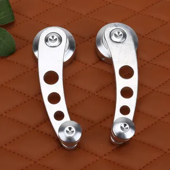 

Silver Window Crank Interior Cars Pickup Doors 2pcs Aluminum alloy Accessories Kit 114mm Replacement