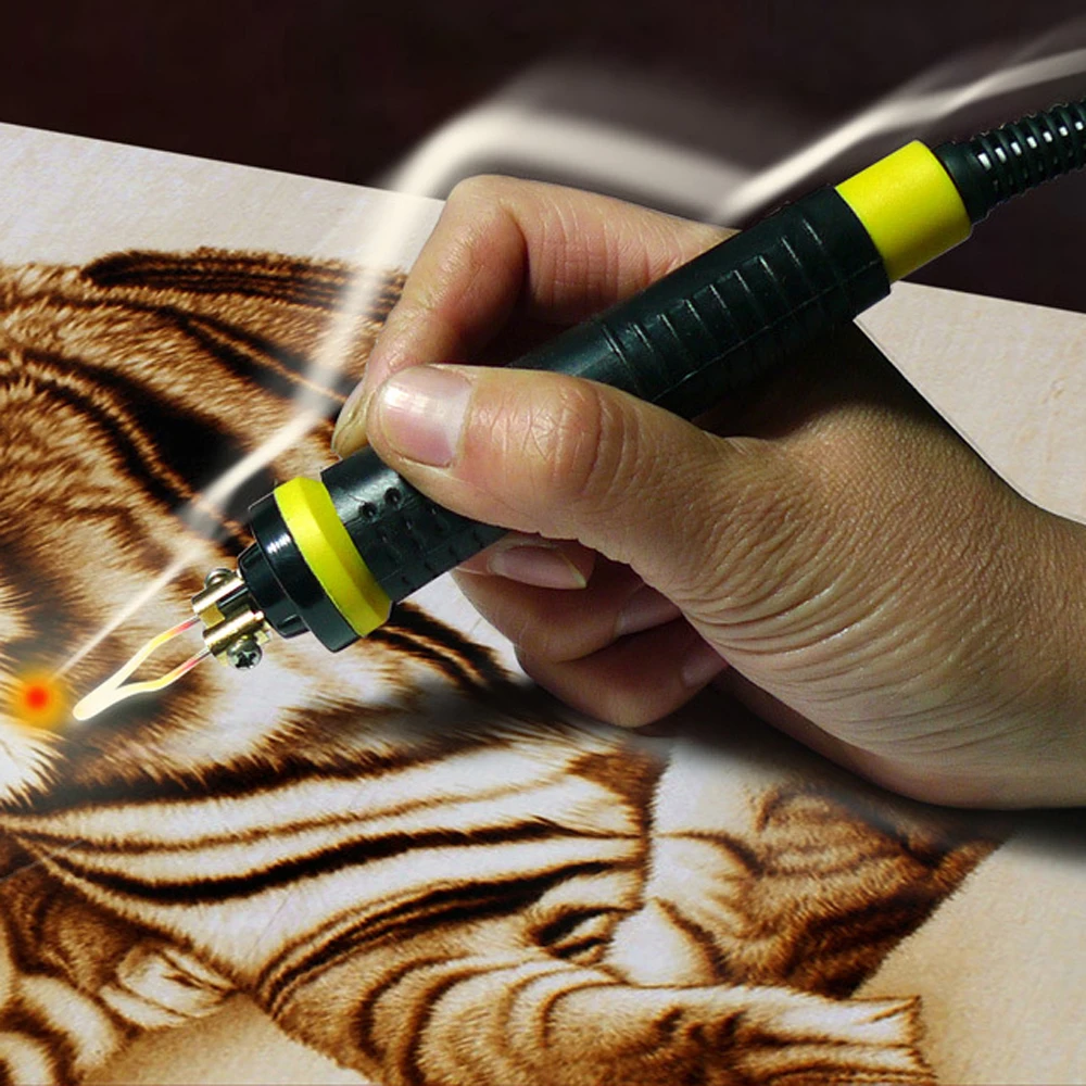 

Hot 110-220V Wood Burning Machine Set 25W Pyrography Pen Machine Kit Handle Wood Crafts Burning Tools Electric Soldering Iron