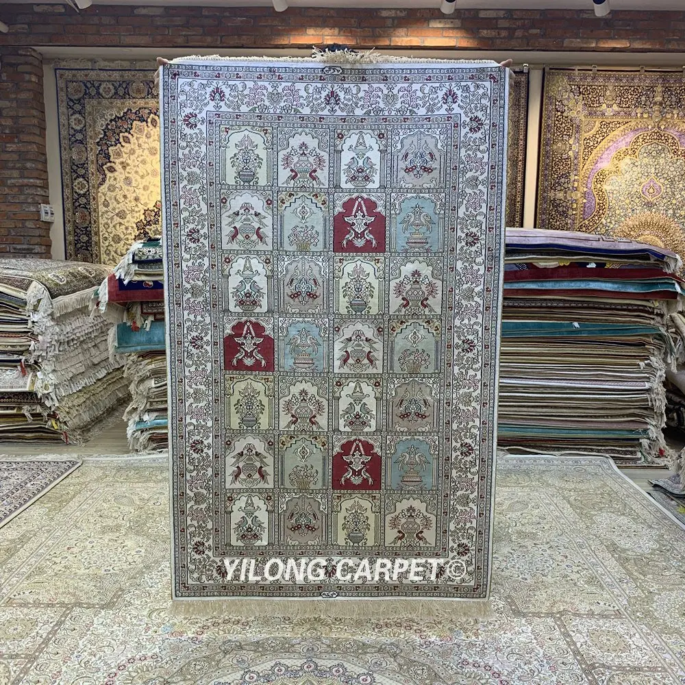 Yilong 3'x5' Восточный четыре сезона ковер изысканный сад 100% шелковый ковер для продажи (HF215B)