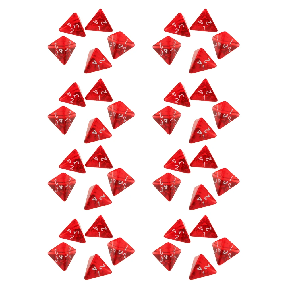 40/Pack Red Gem Polyhedral Dices Set D4 Die Four-sided Dice for Table Games 40/Pack Red Gem Polyhedral Dices Set D4 Die Four-sided Dice for Table Games