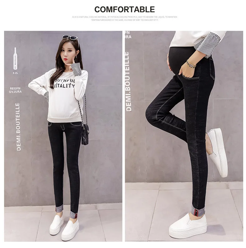 Maternidade para Grávidas Retro Calças Lápis Jeans Roupas Femininas Gravidez Denim Stretch Skinny Leggings Grávidas 9 Cheap Jeans