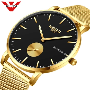 

NIBOSI Mens Watches Business Dress Luxury Casual Waterproof Male Sport Watch Men Quartz Simple Slim Mesh Watch Relogio Masculino