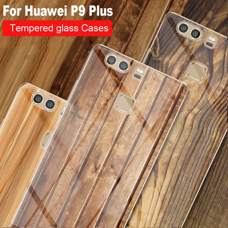 Чехол для huawei P9 Plus, чехол из закаленного стекла с деревянным камнем и рисунком, чехол для телефона, для huawei P9 Plus, защитный чехол, противоударный