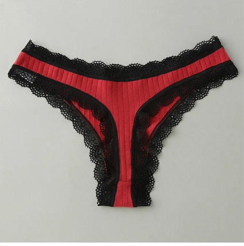 1pcs/lots Underwear Panties Thong Sexy  Solid Color Breathable Low-rise Comfortable Underpants Cotton G-string  Intimate Linger cotton panties