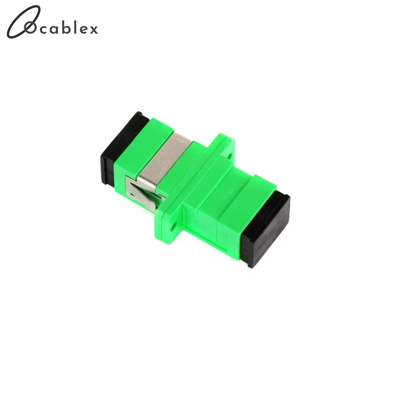 

300pcs/Lot SC APC Adapter Connector Connector Simplex Single mode Plastic SM Fiber Optic Adapter 0.3dB