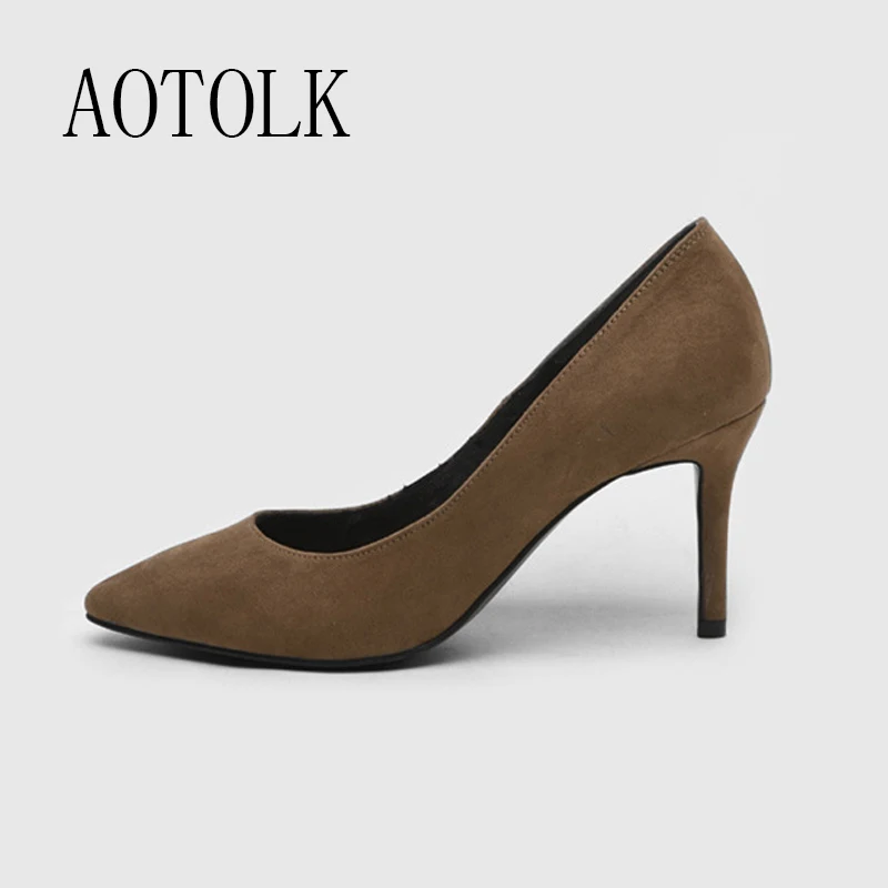 Women High Heels Female Shoes Women Pumps Solid Pointed Toe Wedding Shoes Spring Autumn Elegant Offical Ladies Shoes Plus Size