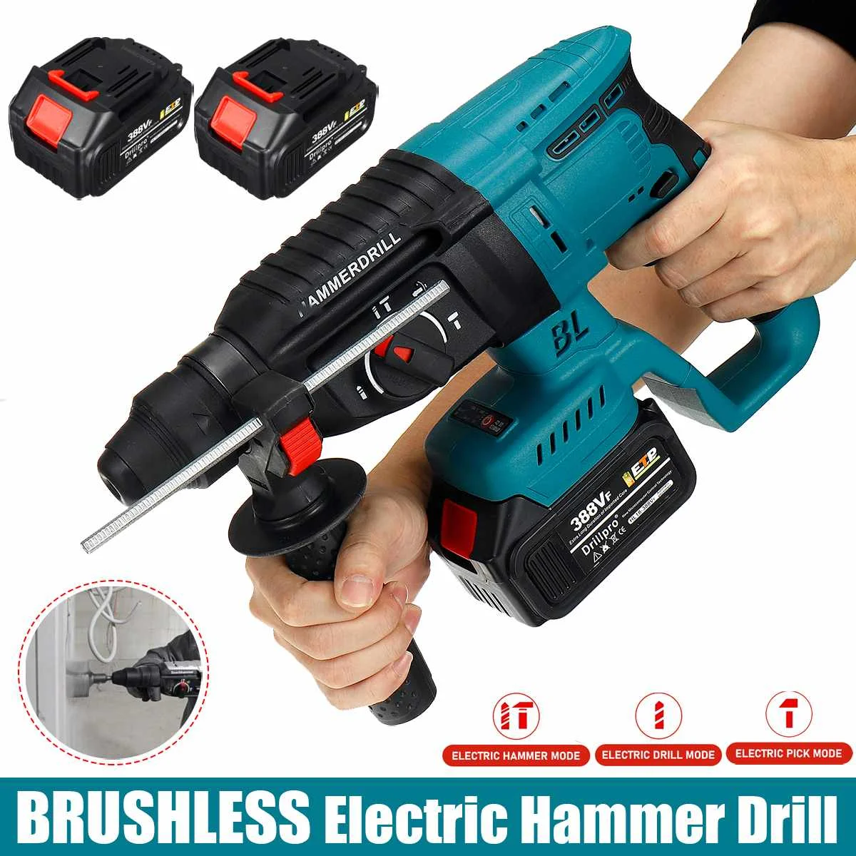 Dillpro Brushless Cordless Rotary Hammer Drill Multifunction