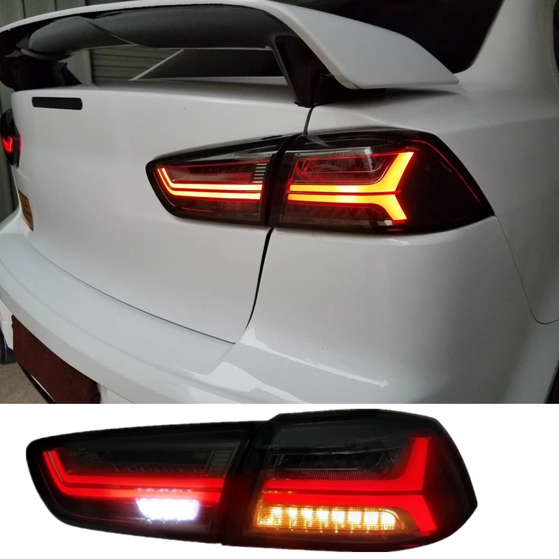 Smoked Lens Brake Tail Turn Signal Lights w/Sequential For Mitsubishi