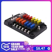 32 В пластиковая крышка предохранителя держатель M5 шпилька 12 способов лезвие с Светодиодный индикатор светильник для авто лодка морской Трайк